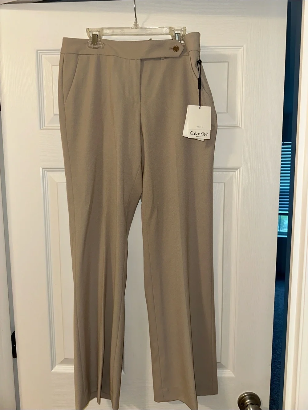 NWT Calvin Klein Women's Straight-Leg Dress Pants — Beige Taupe
